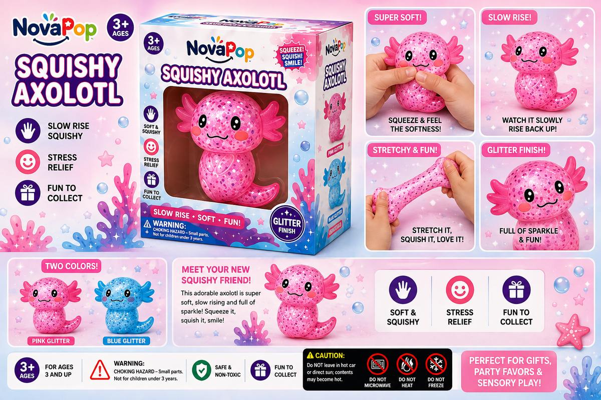 NovaPop Glitter Axolotl